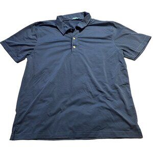J. McLaughlin Striped Golf Polo Shirt Men's Size Large Moisture Wicking Comfort